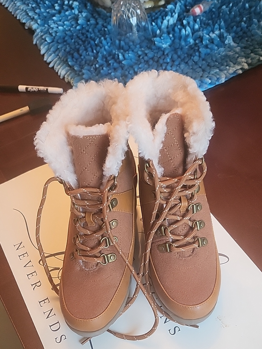 Women’s Tan Faux-Fur Lined Winter Boots
